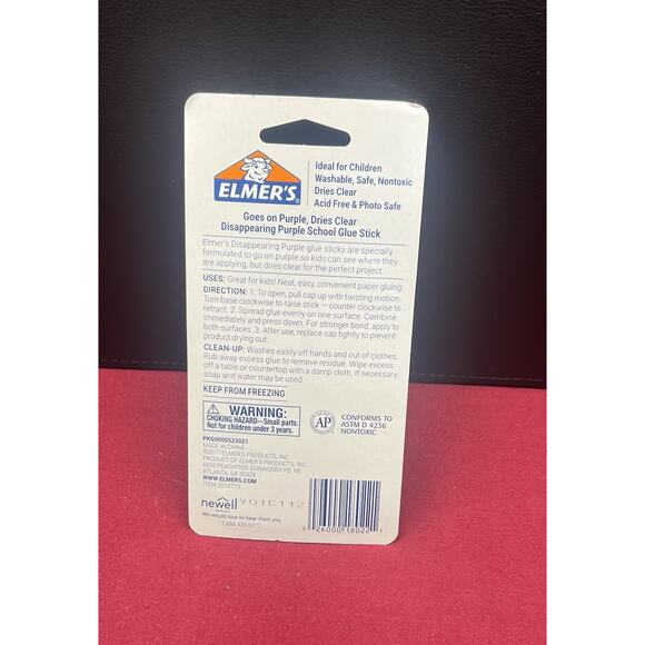 Purple School Glue Sticks, Dries Clear Washable, 2 Count - Picture 2 of 2